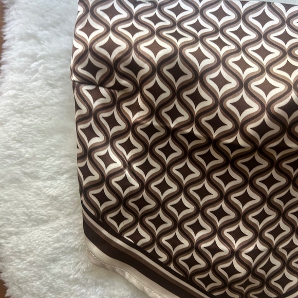 Garage Brown Pattern Scarf Top Retro Print Tie Back Tube Top Small - Picture 4 of 8